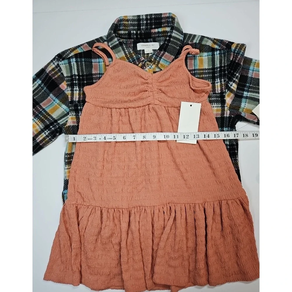 O'Neill Girls‎ Size Small 2 Piece Bundle - Dress + Plaid Button Up Shirt - NWT